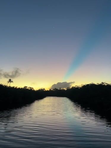 Sunset river scene captured by witnesses in Kadewatta, Sri Lanka
