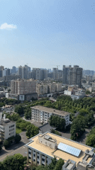 Panoramic cityscape captured in Jinjiang District, China early morning