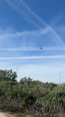 Small aircraft spotted over Palma de Mallorca pedestrian area