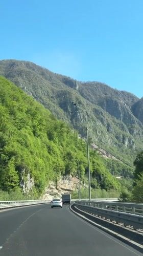 Highway traffic recorded near Monastyr, Russia during morning drive