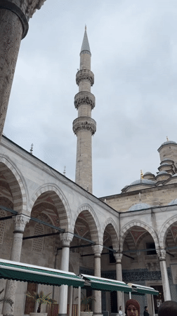 Tourist documents Istanbul landmarks including New Mosque and Galata Tower