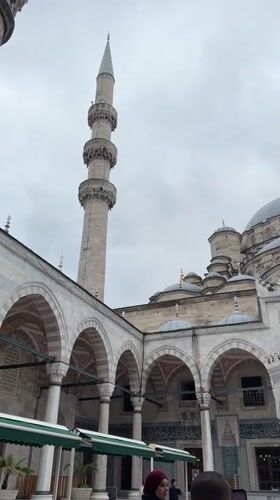 Tourist documents Istanbul landmarks including New Mosque and Galata Tower