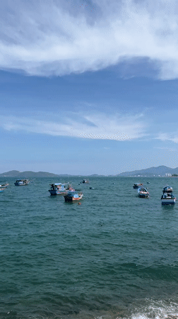 Morning fishing boats and coastal scenes captured at Nha Trang Bay