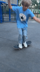 Skating an asphalt court in Eberswalde on a summer evening