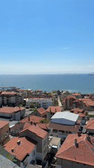 Aerial views document Sveti Vlas coastal town architecture