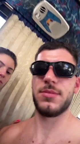Tourists take selfies on bus in Sharm El Sheikh