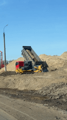 Road construction causes traffic delays in Kabanikha, Russia