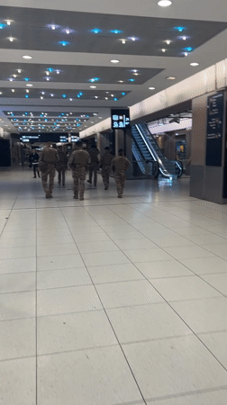 Uniformed group observed in Paris public space