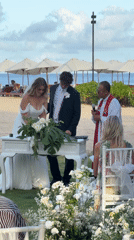 Beach wedding ceremony held in Kuta Selatan, Indonesia