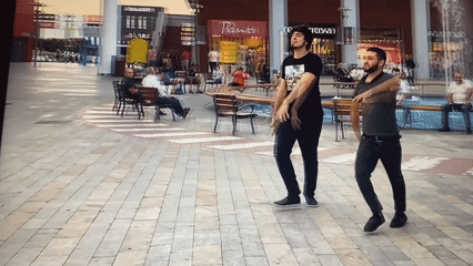 Outdoor dancing in a public square in Yegorlykskaya