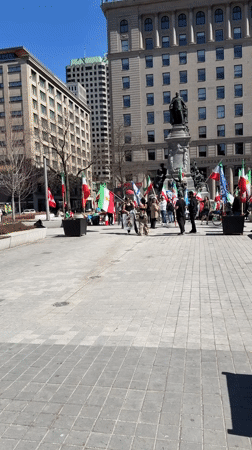 Multi-national flag gathering held in Montreal city plaza