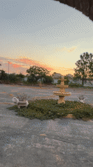 Sunset hot tub session at a Corvera courtyard with fountain views