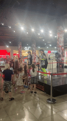 Children imitate dancers at mall performance in Astrakhan