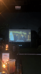 Outdoor movie screening with cats draws viewers in Kuta Selatan