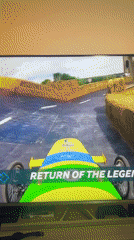 Mixed TV content observed: racing games, sports, news segments