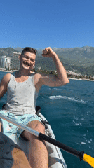 Morning water recreation activities observed in Budva waters