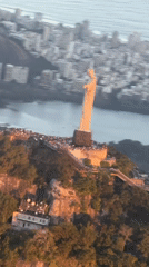 Drone captures aerial views of Christ the Redeemer statue