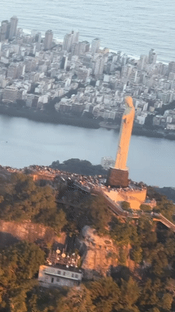 Drone captures aerial views of Christ the Redeemer statue