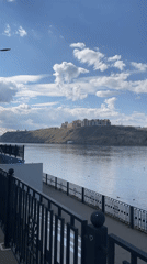 River scene captured from walkway in Krasnoyarsk, Russia