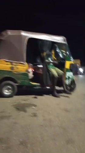 Nighttime street activity and minor collision documented in Bukuru