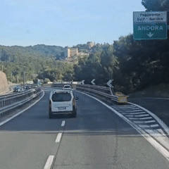 Highway traffic documented near Andora, Italy