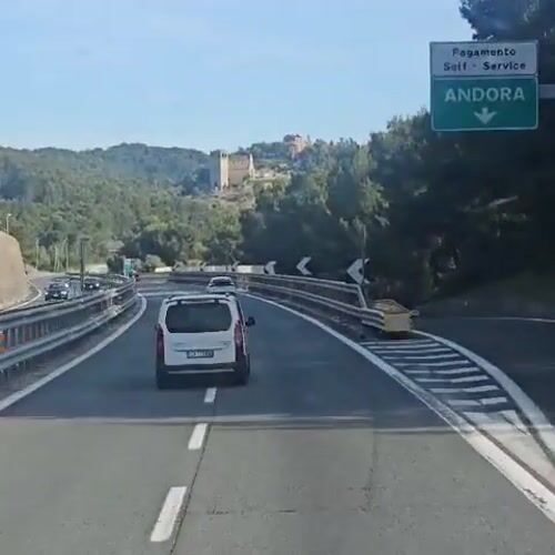 Highway traffic documented near Andora, Italy
