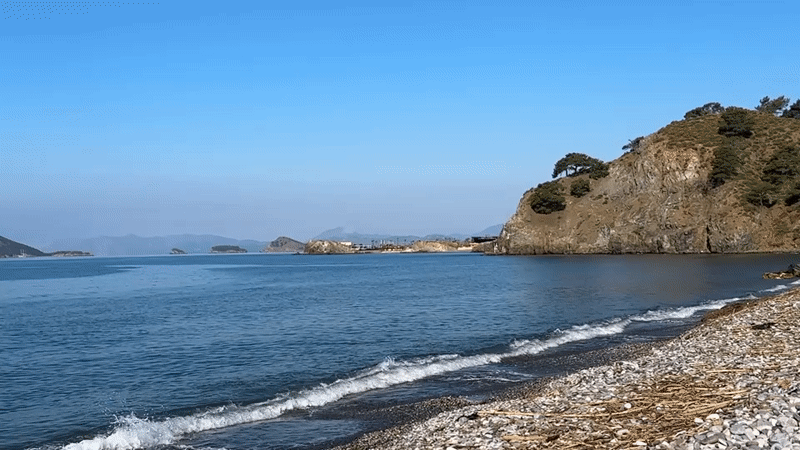 Quiet morning moments captured along Fethiye's pebble beach coastline