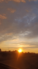 Driving into a rural Russian sunset, Kamennyi Kliuch