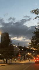 Dusk settles over a quiet Saint-Étienne street