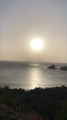 Sunset captured from coastal cliffs in Manzanillo, Venezuela