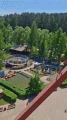 Morning visitors enjoy amusement park activities in Chaikovsky, Russia