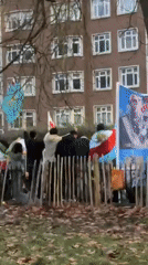 Iranian flag demonstration observed in London park and street