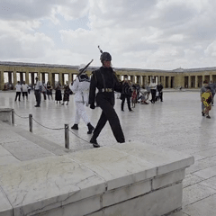 At Atatürk's mausoleum in Ankara, guards and visitors