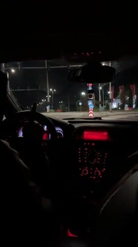 Night driving captured on video in Lovech, Bulgaria