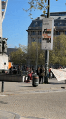 Small gathering observed near WWI memorial in Brussels plaza