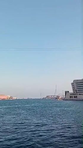 Port Vell at golden hour: harbor sculpture, sailboats, and seagulls