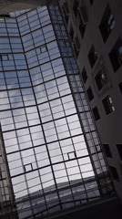 Afternoon inside a grand Saint Petersburg building with a glass atrium