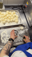 Traditional food preparation documented at Belgrade kitchen