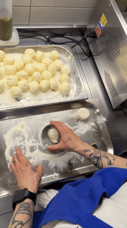 Traditional food preparation documented at Belgrade kitchen