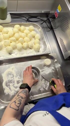 Traditional food preparation documented at Belgrade kitchen