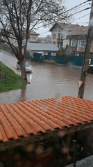 Heavy rain floods residential street, captured on video