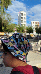 Lazy afternoon at a Nha Trang park with fountain and exercise area