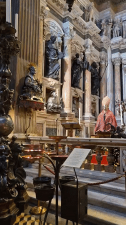 Inside and outside Naples' landmark churches on a quiet morning
