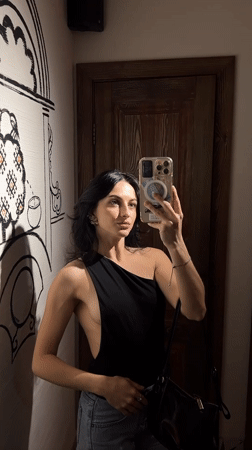 Lunch out in Lviv with grilled food and mirror selfies