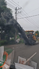 Road construction and police activity observed in Indonesia