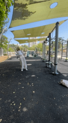 Woman performs cartwheel at Givatayim outdoor exercise park