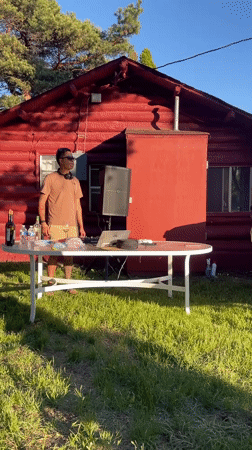 DJ performs midnight outdoor set in Charlevoix, Michigan