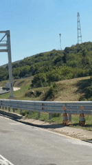 Midday highway drive through hilly Croatia
