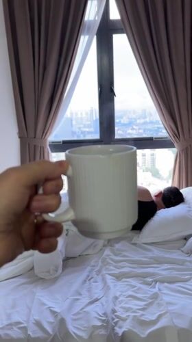 Evening coffee and bedtime routine in Kuala Lumpur apartment