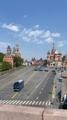 Red Square observed mostly empty on sunny Moscow morning